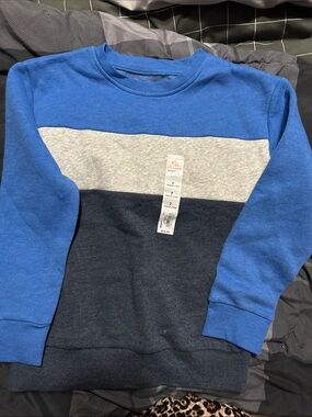 jumping beans Blue, Light Gray & Navy Colorblock Crewneck Sweatshirt